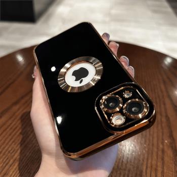 散熱鏤空適用蘋果15promax手機殼新款iphone13帶鏡頭膜14pro男士12高階感11套15plus簡約13女8送鋼化膜電鍍xr
