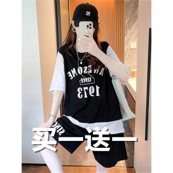 睡衣女夏純棉可愛短袖短褲兩件套裝夏天薄款大碼春秋家居服可外穿