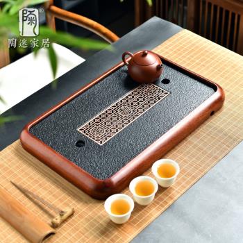 陶迷烏金石簡約中式家用蓄水茶盤