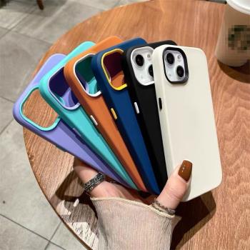 高出螢幕保護蘋果12手機殼女撞色邊框13promax防摔套14por新款iphone11加厚xsmax高檔8plus磨砂7適用xr純色xs