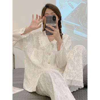 公主風睡衣女長袖2023年春秋冬季新款金絲絨法蘭絨兩件套裝家居服