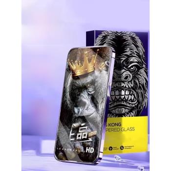 進口康寧玻璃聽筒防塵適用蘋果15鋼化膜大猩猩全屏覆蓋iPhone13Pro防偷窺12貼膜14Plus手機11防指紋x高畫質防爆