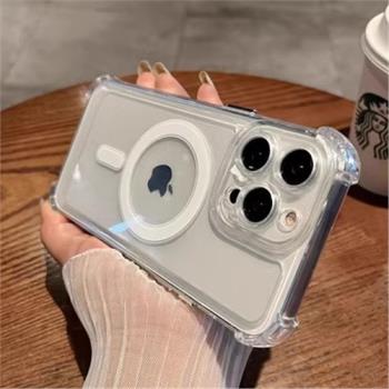 magsafe磁吸適用iphone13手機殼新款15透明11蘋果14promax氣囊防摔男士max情侶12女款14高階感15pro保護全包