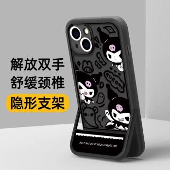 甜酷卡通庫洛米適用三星s22ultra手機殼s21+女s20fe新款note20隱形支架s10透明a73全包a42防摔a52s矽膠a32