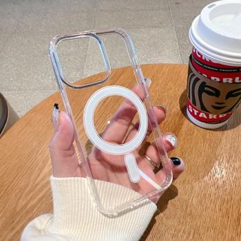 金靈美殼透明亞克力磁吸殼適用iphone11 XR13promax蘋果12mini手機殼無線充1514promax保護套動畫