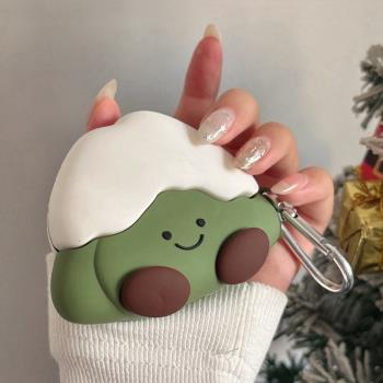 可愛卡通抹茶雪山造型適用AirPods1/2保護套AirPods4蘋果耳機套無線藍牙耳機殼airpodspro2矽膠防摔新三代軟
