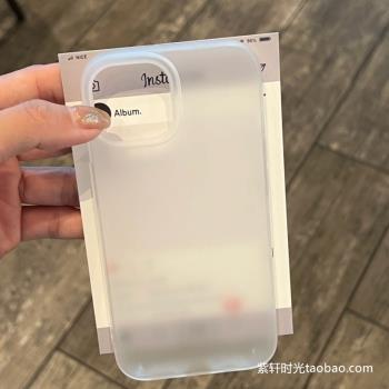 16e透白冰霧面磨砂矽膠軟殼14適用iphone15蘋果16promax手機殼13mini大孔12高階感xsmax簡約11半透明膚感散熱