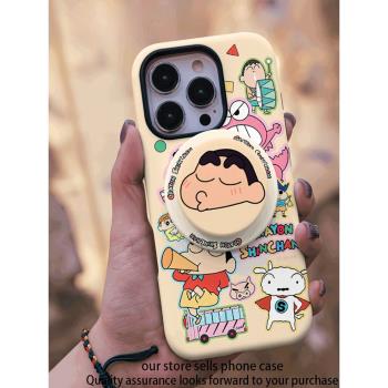 蘋果16promax矽膠iphone15pro卡通可愛蠟筆小新14pro全包菲林防摔手機殼13pro保護殼12promax保護套11pro男女