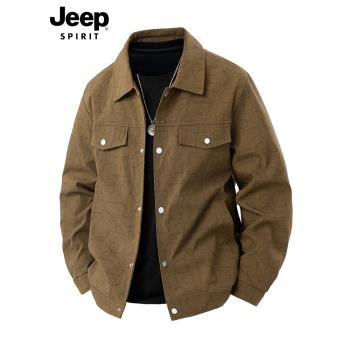 JEEP SPIRIT吉普夾克男款2025新款休閑男裝高階感春秋衣服外套男
