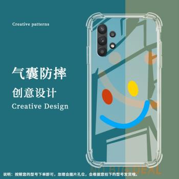 適用三星A32氣囊殼A33手機殼A34透明保護殼5G全包邊GalaxyA32四角防摔爆微笑加厚高階感潮流個性矽膠軟殼