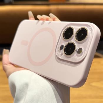 適用蘋果16promax手機殼磁吸新款iPhone16液態矽膠15pro全包鏡頭防摔14pro高階感13的男女款15超薄14簡約新品