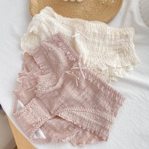 bluesock奶油舒芙蕾軟甜少女內褲棉襠高彈皺皺大碼舒適三角褲低腰