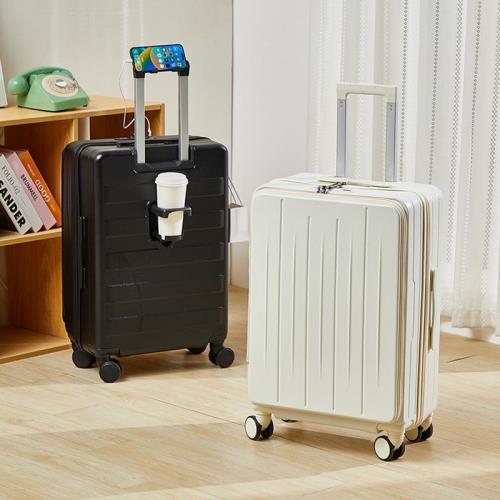 前開蓋多功能行李箱2024新款拉桿箱20寸學生密碼登機箱男旅行箱子