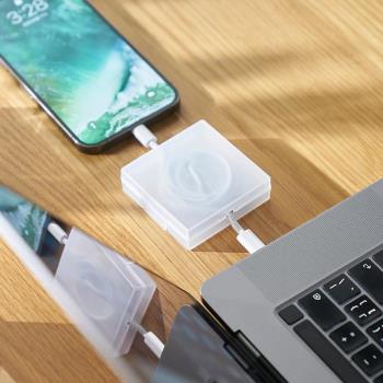 可伸縮數據線收納盒有線耳機保護充電線整理神器繞線理線器防纏繞
