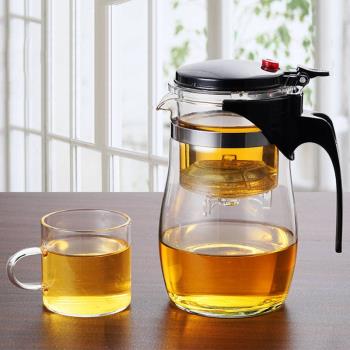 飄逸杯泡茶壺玻璃茶壺單壺內膽家用茶杯茶具套裝沖茶杯分離式一鍵