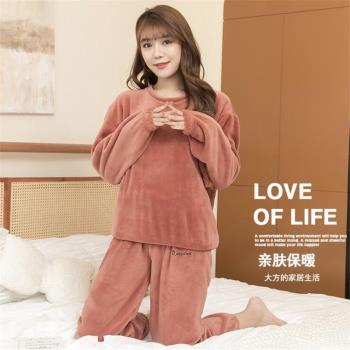 秋冬珊瑚絨仙女休閑加厚時尚睡衣