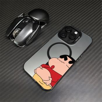 magsafe磁吸適用於蘋果15promax手機殼高階感iPhone14新款13pro無線充12小新11趣味plus卡通pro男女款保護套