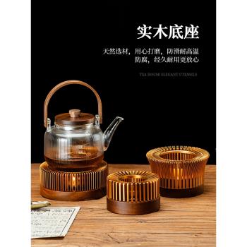 中式煮茶器暖茶爐茶壺底座溫茶器蠟燭加熱水果花茶保溫提樑壺暖杯