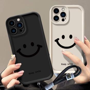 適用realme10pro+手機殼個性少女relameq3s簡約笑臉v11矽膠oppo真我gtneo5保護套v15日韓可愛女v30時尚卡通