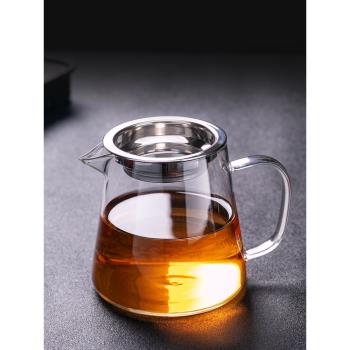加厚公道杯玻璃茶濾一體套裝耐熱分茶器大號茶壺茶海功夫茶具配件