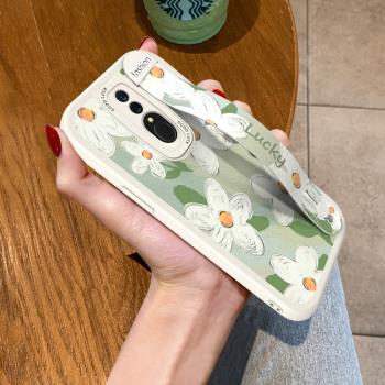 適用OPPOA9手機殼小清新花朵手腕帶K12Plus鏡頭全包A11X軟矽膠K10pro日韓支架高階k9s皮k7保護套女新款防摔A8