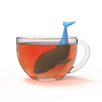 矽膠茶漏可愛藍色鯨魚茶具泡茶神器隔茶器茶葉過濾包茶渣廠家直營