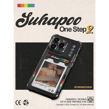 適用於蘋果iPhone16ProMax手機殼透明12拍立得卡包照片ins風Plus全包14美式復古15Pro網紅電話殼子潮插卡相片