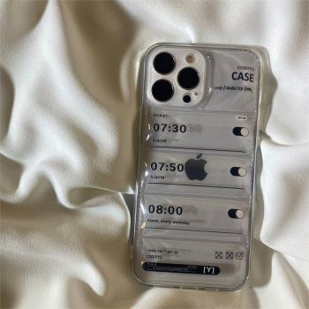 15promax立體羽絨服氣囊鬧鐘適用iPhone13pro max蘋果11手機殼xr/xsmax/8plus防摔iphone12矽膠保護套X創意