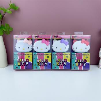 粉色入耳式凱蒂貓可愛卡通kitty有線耳機收納盒帶麥創意個性學生