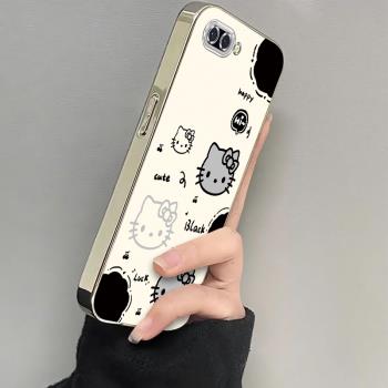 適用於OPPOA5手機殼鏤空KT貓OPPOA8女款可愛卡通新款全包矽膠軟殼防摔保護套ins風不撞款電鍍透明手機殼