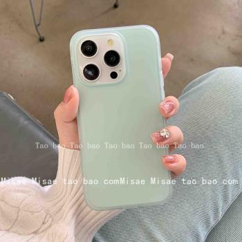 ins簡約清透純色適用11蘋果15ProMax手機殼iPhone13全包15新款12Pro軟14Promax防摔保護套14