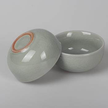 創意陶瓷功夫茶具品茗杯個人單杯哥窯可養開片冰裂紋主人杯小茶杯