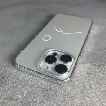 簡約月亮適用蘋果15ProMax手機殼iPhone14pro大孔鏡頭13promax半包硬殼12pro防摔iPhone11女14Pro男7透明xr