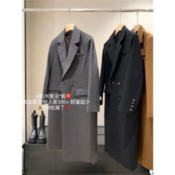 SJ.shop 杭州意法高階清貨！僅90件！韓系休閑翻蓋長款雙排扣風衣