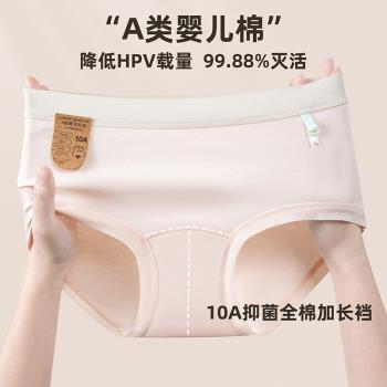 預防HPV10A抑菌純棉內褲女中腰A類嬰兒棉全棉襠大碼純棉女士內褲