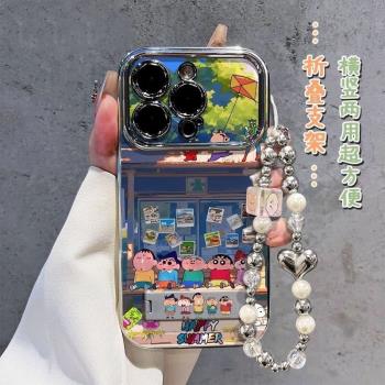 電鍍蠟筆小新適用蘋果16手機殼iPhone15/14新款13/12卡通11PROMAX創意XS/XR情侶7/8P防摔XSMAX超火14PLUS個性