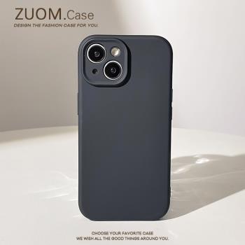zuom 創意臻品液態黑色14適用iPhone15手機殼蘋果13新款iPhone11promax女款12矽膠mini防摔保護套16全包s軟