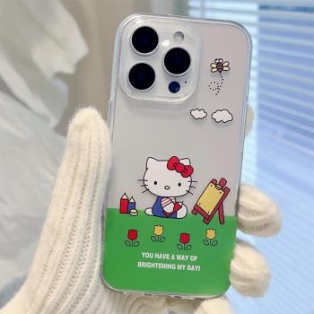 ins風可愛卡通小貓咪適用於蘋果13/14/15/16proMax趣味少女手機軟殼iPhone11/12MINI透明16plus