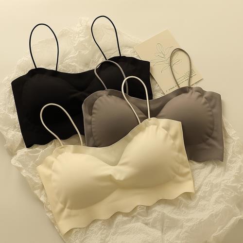 少女裹胸內衣女冰絲舒適透氣無痕無鋼圈吊帶初高中生文胸