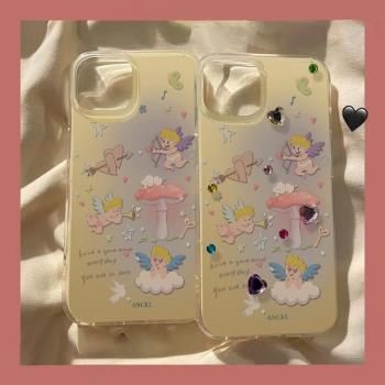 ins漸變黃適用於三星s21ultra手機殼s9+保護套s21 FE軟S22新款S23+防摔note20ultra矽膠note10+透明a71彩鉆