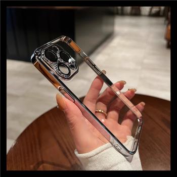 簡約輕奢電鍍銀色邊框適用三星S23手機殼S22Ultra高階感S21透明S20男女款S10防摔Note20全包個性創意超薄日韓