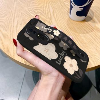 適用OPPOA9手機殼鬱金香手腕帶支架K12Plus鏡頭全包A11x軟矽膠k9s春季花朵k7皮質K11保護K10pro套女新款防摔