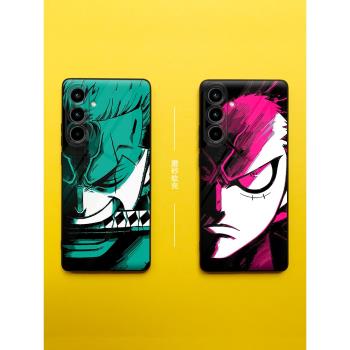 適用三星a55手機殼路飛Galaxya35保護套索隆a25艾斯卡通a15防摔a53動漫a51/a52二次元m54/m53磨砂m33軟矽膠男
