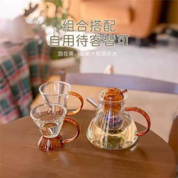 北歐玻璃茶壺耐熱玻璃泡茶壺茶具套裝帶過濾家用花茶煮茶壺咖啡壺
