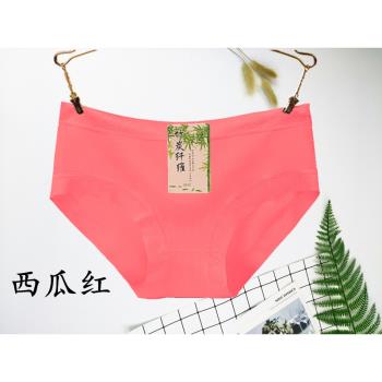 夏季薄款內褲女莫代爾竹炭纖維無痕中腰大碼白色膚色蕾絲三角褲頭