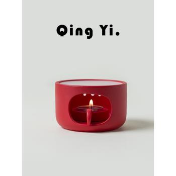 Qing Yi .丨陶瓷迷你溫茶爐 日式蠟燭溫茶底座簡約紫砂壺加熱保溫