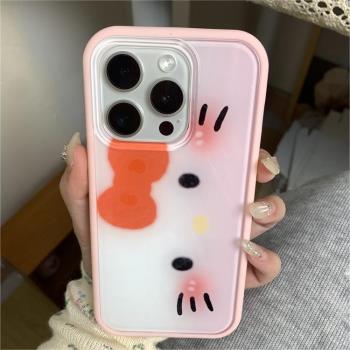 凱蒂表情適用於蘋果15pro手機殼14二合一IPHONE12pro氣質13promax犀牛盾個性高級平替平果可愛保護防摔保護套