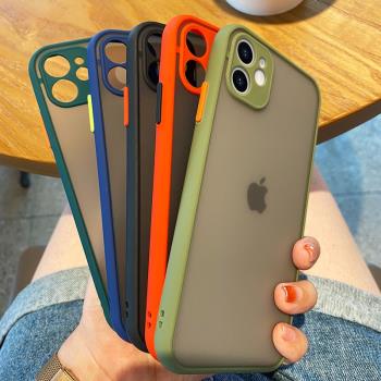 適用蘋果11手機殼潮牌全包攝像頭iphone11新款撞色矽膠適用蘋果11pro max防摔磨砂透明網紅同款11pro高檔簡約