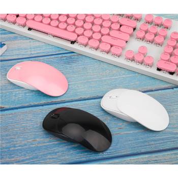 可充電滑蓋無線鼠標靜音個性創意女生便攜商務通用臺式筆記本滑鼠