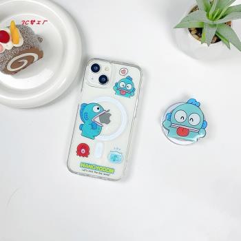 適用iphone16promax蘋果16手機殼MagSafe磁吸14支架13透明12日系三麗鷗11漢頓醜魚15卡通無線充電保護套